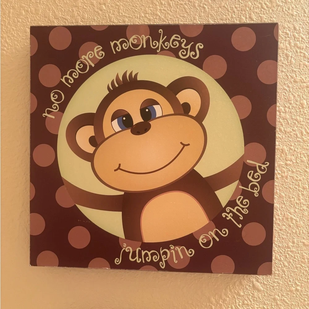Jungle Monkey Shower Curtain, monkey bath mat & monkey wall art